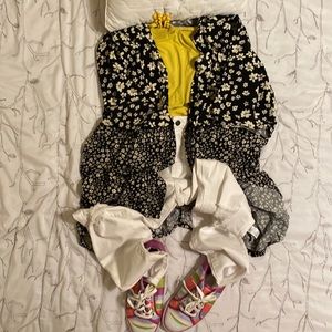 Maurices Black & White Floral Duster